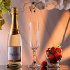 IMPERIAL glass geriffelte Sektkelche 200ml (max 250ml) "Prag" Set 4-Teilig aus Crystalline Glas Spülmaschinenfest