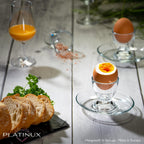 PLATINUX Kieliszki do jajek ze spodeczkiem szklane zestaw (12-częściowy) Stojak na jajka Śniadanie Egg-Cup