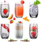 PLATINUX Eleganckie szklanki ombre ze szkła, czarne, 280 ml (maks. 370 ml), zestaw 6 dużych szklanek do wody