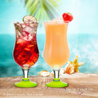 PLATINUX Zestaw 6 szklanek koktajlowych 400 ml (maks. 470 ml) Szklanki do drinków Szklanki barowe Hurricane Duże (zielone)