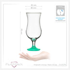 PLATINUX Zestaw 6 szklanek koktajlowych 400ml (maks. 470ml) Szklanki do drinków Szklanki barowe Hurricane Duże (Niebieskie)