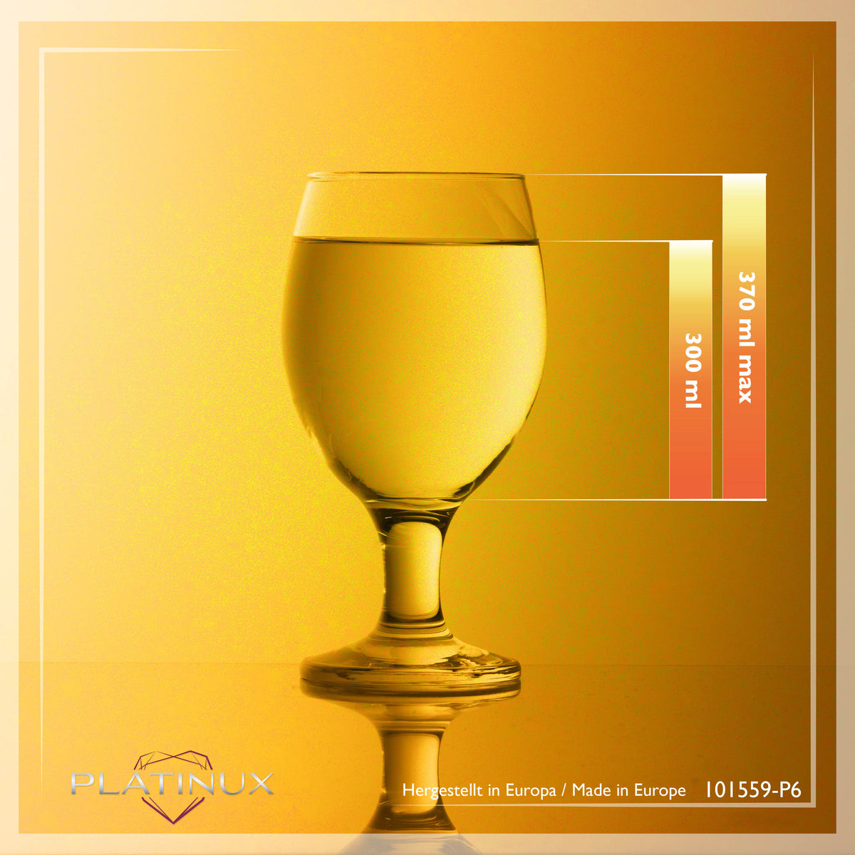 PLATINUX Kufle do piwa kielichowe Zestaw 6 sztuk 300 ml (maks. 400 ml) Szklanki do piwa typu Pils Kielichy do piwa
