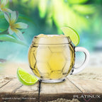 PLATINUX Szklanka do piwa z uchem Szklanka piłkarska 350ml (maks. 420ml) ze szkła Zestaw 2-częściowy Szklanki do piwa Kufel do piwa
