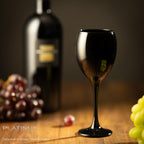 PLATINUX Szklanki do wina czarne i białe, szklane, zestaw 6 sztuk, 130 ml (maks. 320 ml), szklanki do napojów