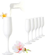 PLATINUX Białe kieliszki do szampana zestaw 6 sztuk, kieliszki do szampana 160ml (max. 200ml) ze szkła