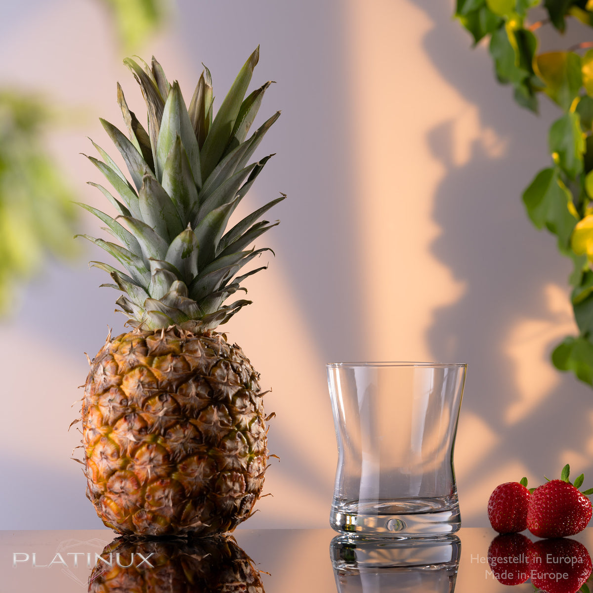 Szklanki do picia PLATINUX 290ml w kształcie litery X, zestaw 12 sztuk, szklanki do whisky ze szkła z serii „CrossLine”, można myć w zmywarce
