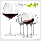 IMPERIAL glass Große Rotweingläser gewellt 930ml Set 6-Teilig "Cali" Bauchige Burgundergläser aus Crystalline Glas Handmade