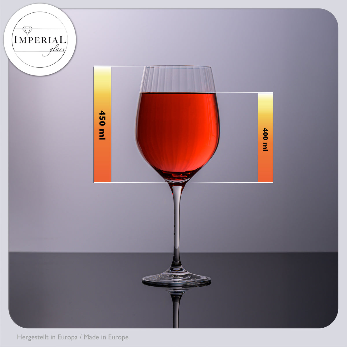 IMPERIAL ribbed Gin Tonic glasses set of 2, 450ml, made from crystalline glass "London", dishwasher safe