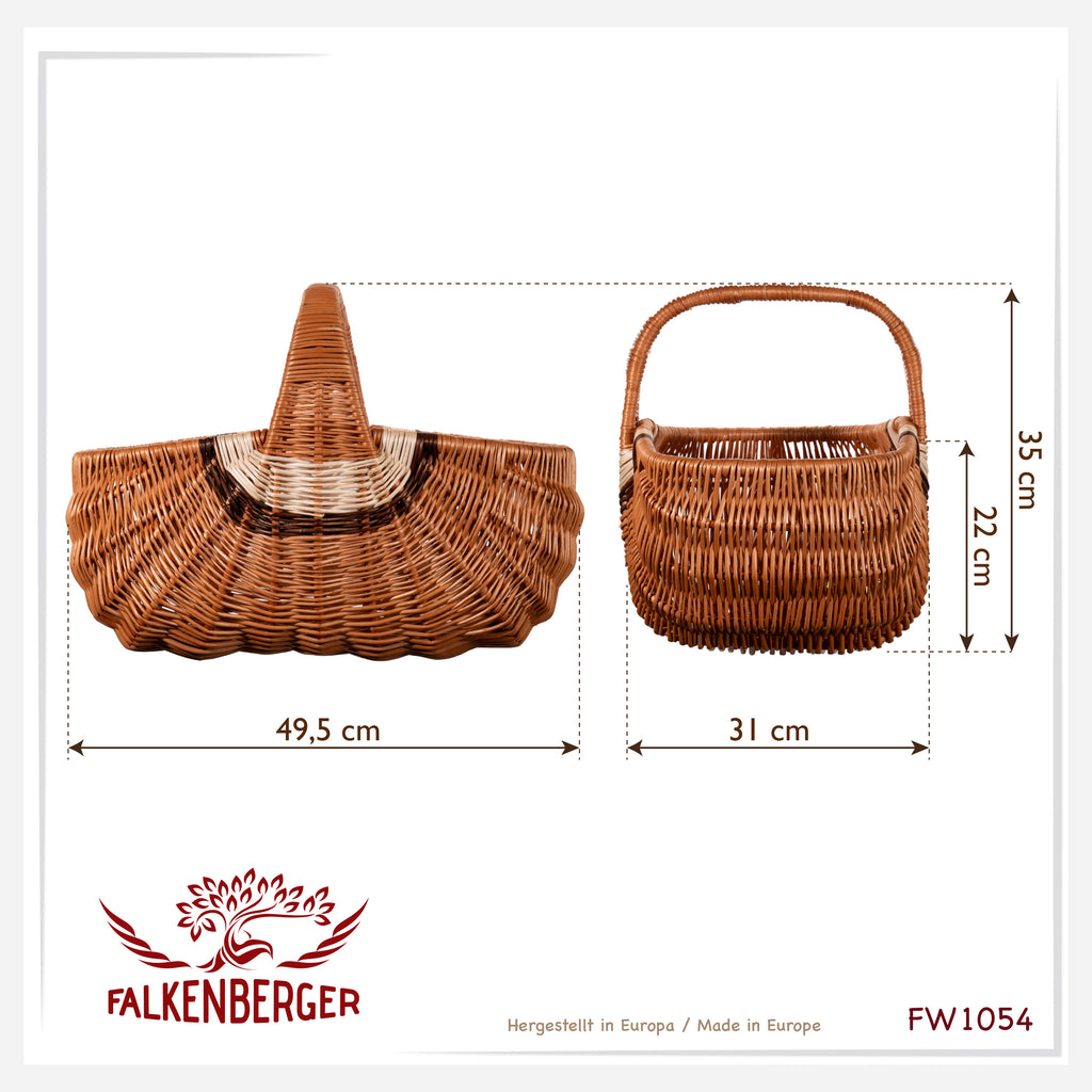 Wiklinowy kosz FALKENBERGER pleciony "Camden" ok. 49,5x31x22cm rękodzieło