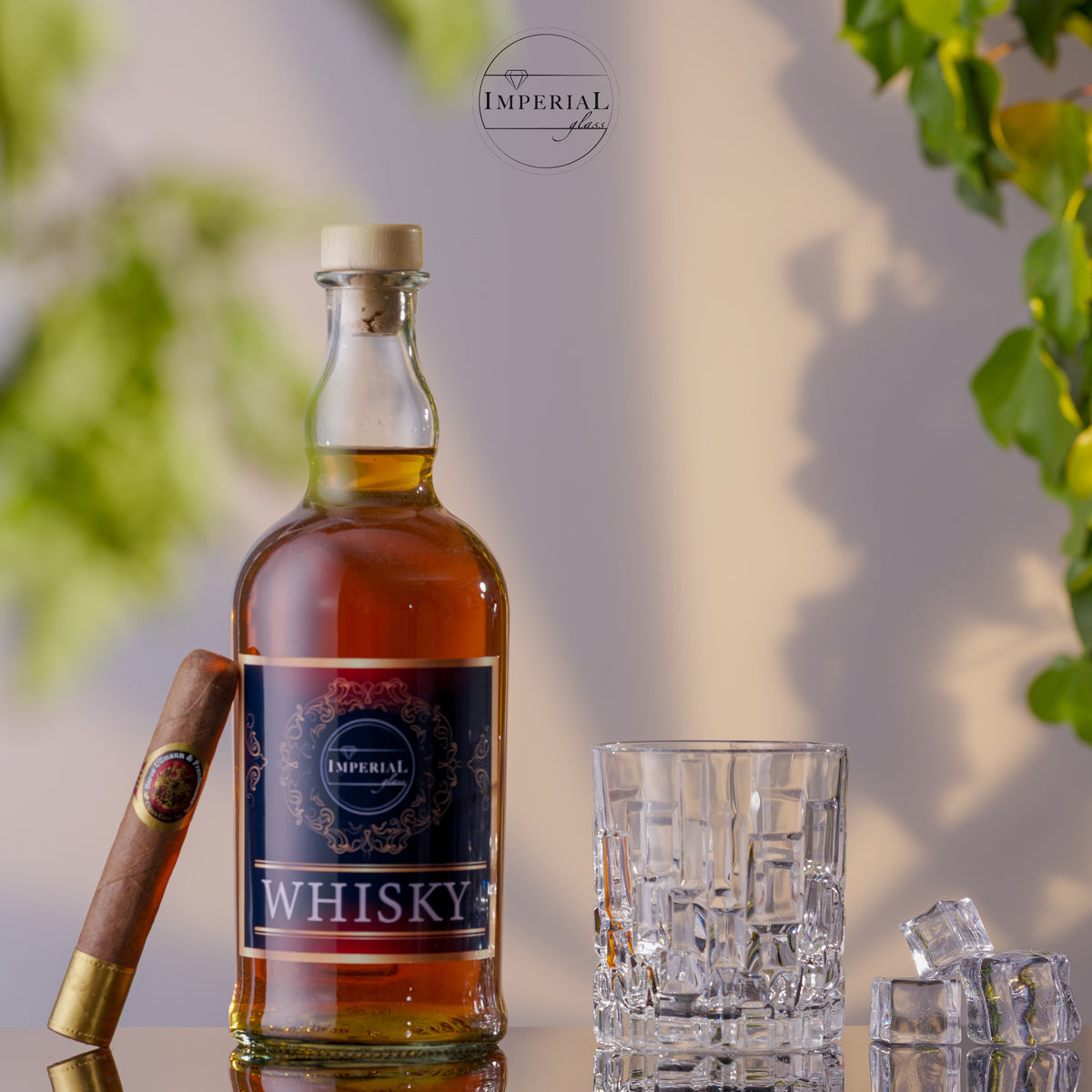 IMPERIAL glass Szklanki do whisky 330ml Zestaw 6 sztuk ze szkła kryształowego - Szklanki do whisky Tumbler z reliefową strukturą i masywnym dnem Można myć w zmywarce