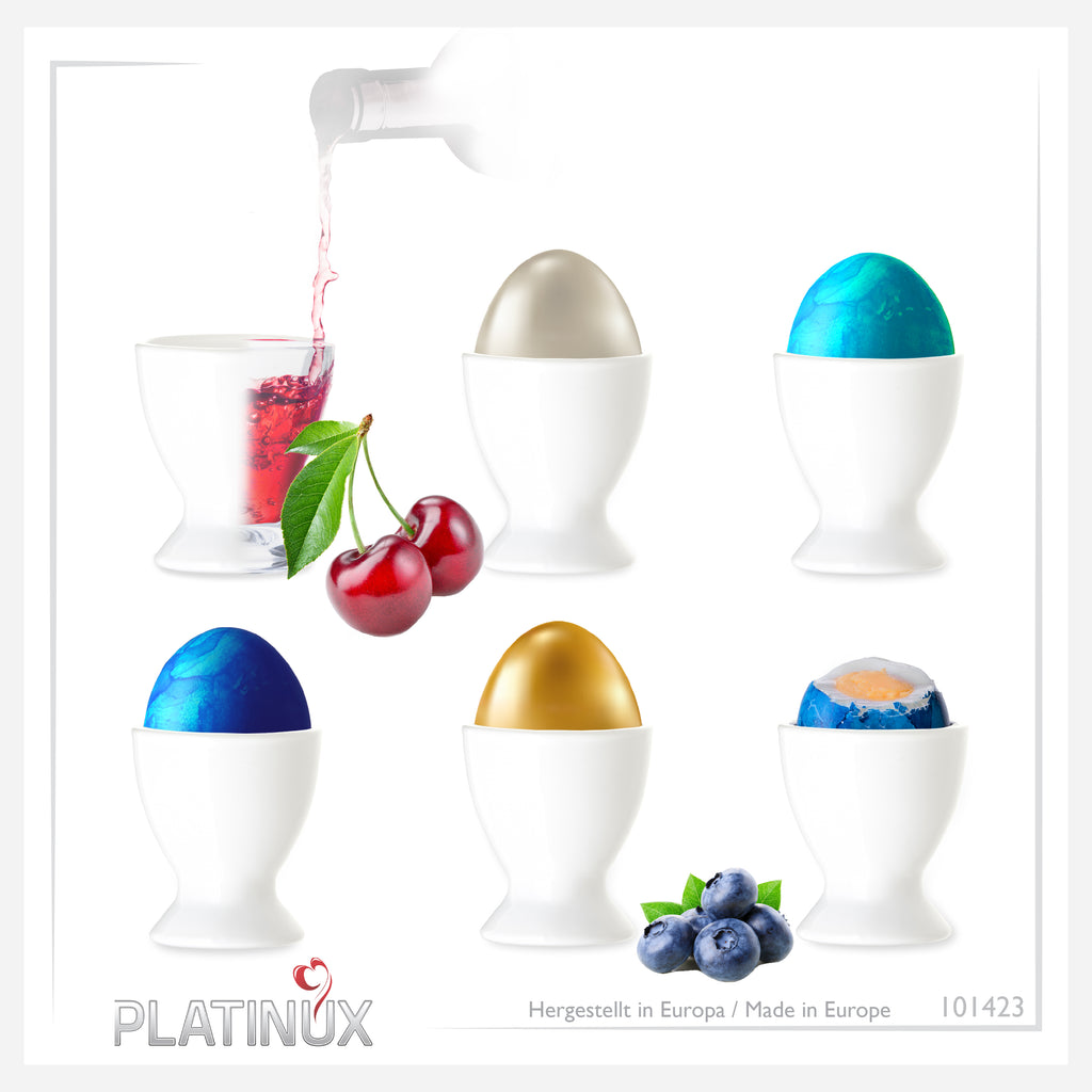 PLATINUX Szklane kieliszki do jajek, zestaw 6 sztuk, stojak na jajka, śniadaniowe kieliszki Egg-Cup 35ml na likier