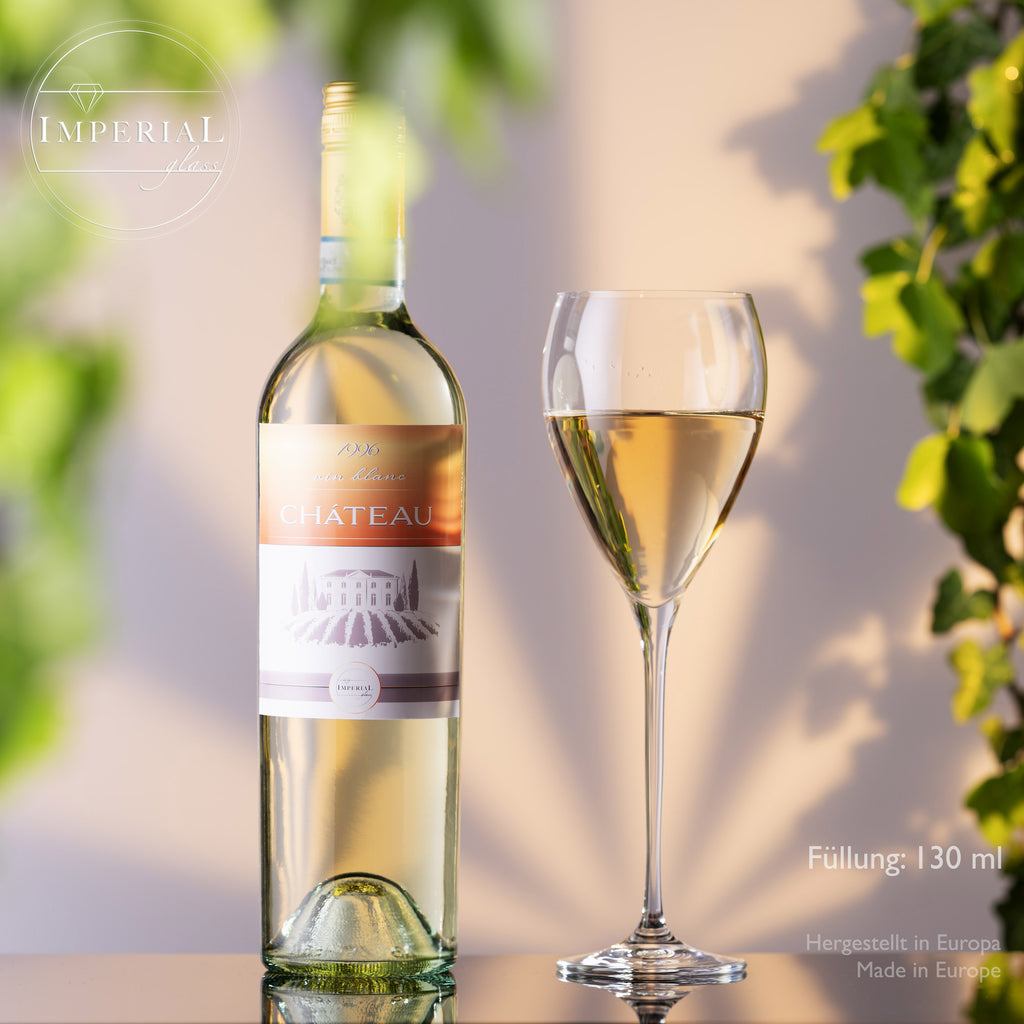 IMPERIAL glass Tropfenförmige Weißweingläser 350ml "Paris" Set 2-Teilig Weingläser aus Crystalline Glas