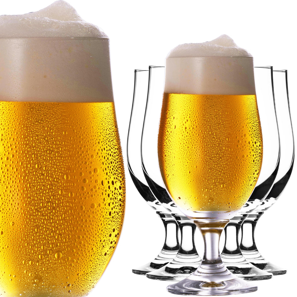 PLATINUM Kufle do piwa 300ml (max. 400ml) Zestaw 6-częściowy Szklanki do piwa ze szkła krystalicznego Kielichy do piwa