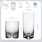 IMPERIAL glass Zestaw 12 szklanek o pojemności 400 ml i 370 ml - Szklanki do wody i soków z krystalicznego szkła, można myć w zmywarce - Zestaw szklanek z formowanym dnem