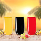 PLATINUX Kolorowe Eleganckie Szklanki 320ml (max. 400ml) Zestaw 6 Sztuk Szklanki do Wody, Szklanki do Soków
