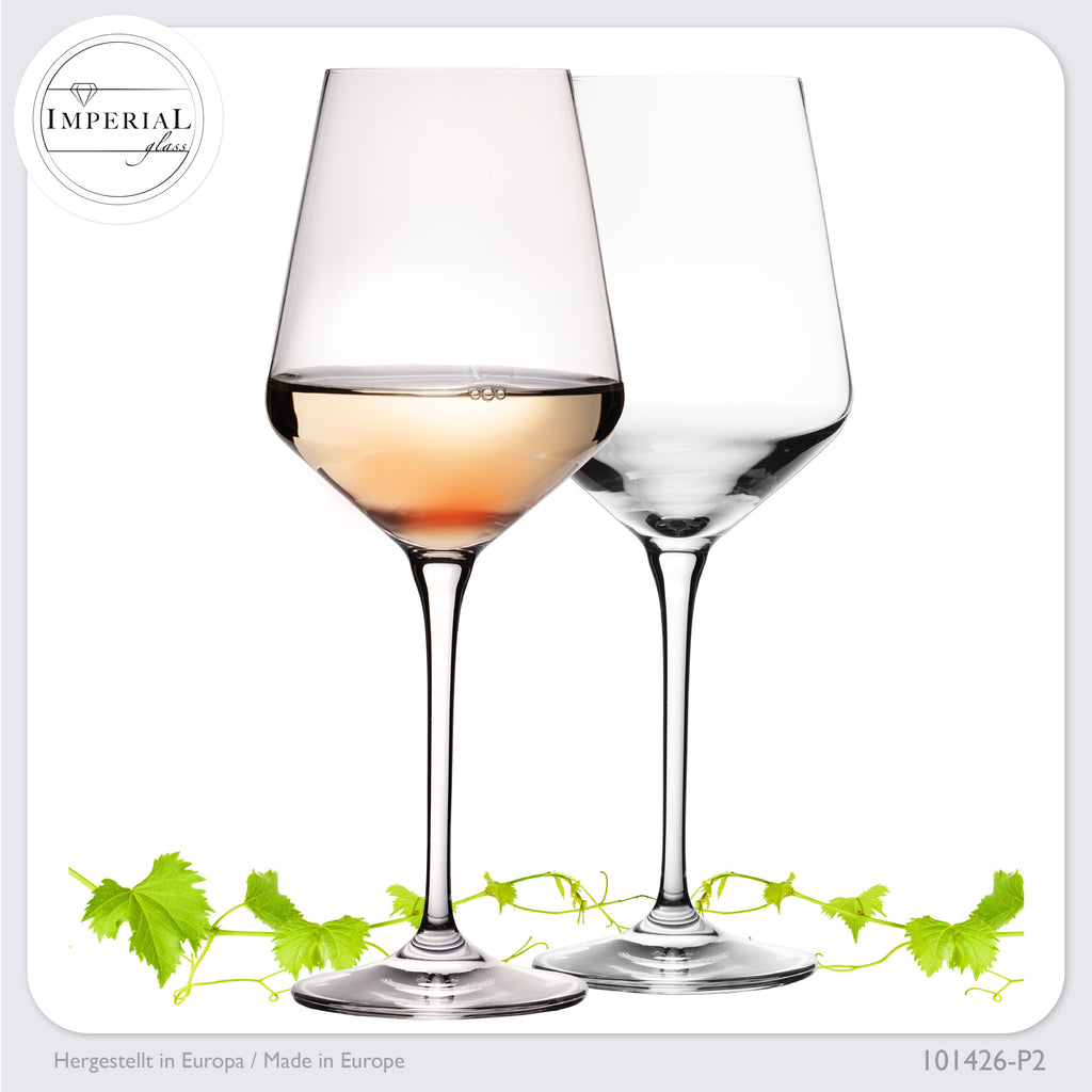IMPERIAL glass Weißweingläser 450ml "Athen" Set 2-Teilig Riesling Glas aus Crystalline Glas Weingläser Spülmaschinenfest