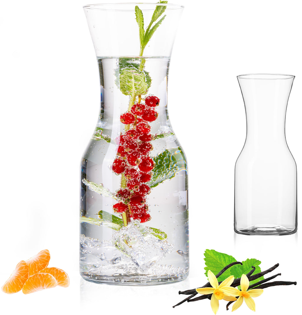PLATINUX Karafki 600ml (maks. 1100ml) szklane 2 sztuki Karafka na wodę Karafka na napoje