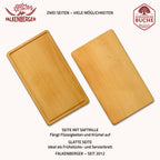 FALKENBERGER Frühstücksbrettchen 10er Set massive Buche, 24 × 14 × 1,6 cm Handgefertigt