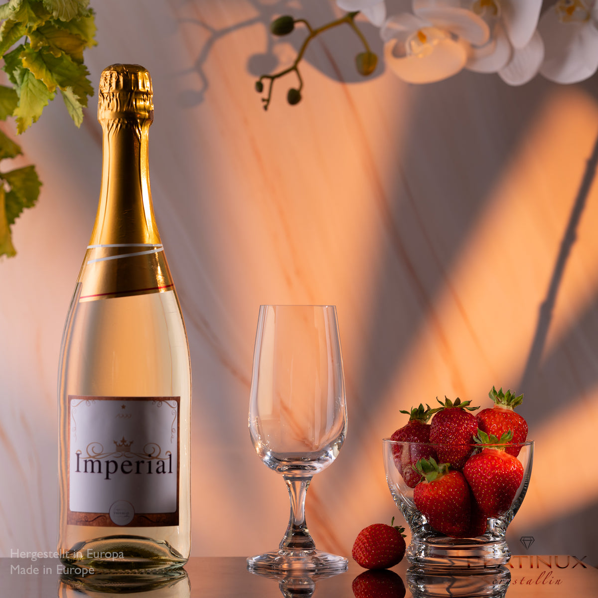 PLATINUX Kieliszki do szampana 180ml Seria "Berlin" Kieliszki do szampana ze szkła krystalicznego Zestaw 6-częściowy Można myć w zmywarce