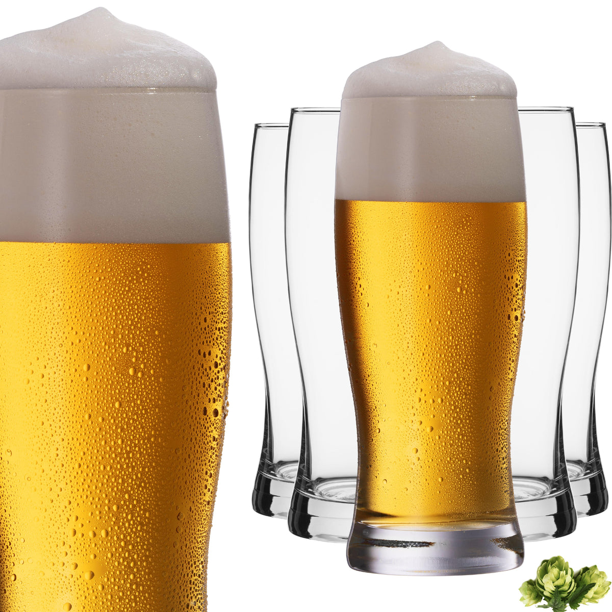 IMPERIAL glass Biergläser aus Glas 500ml (max 670ml) Set 6-Teilig