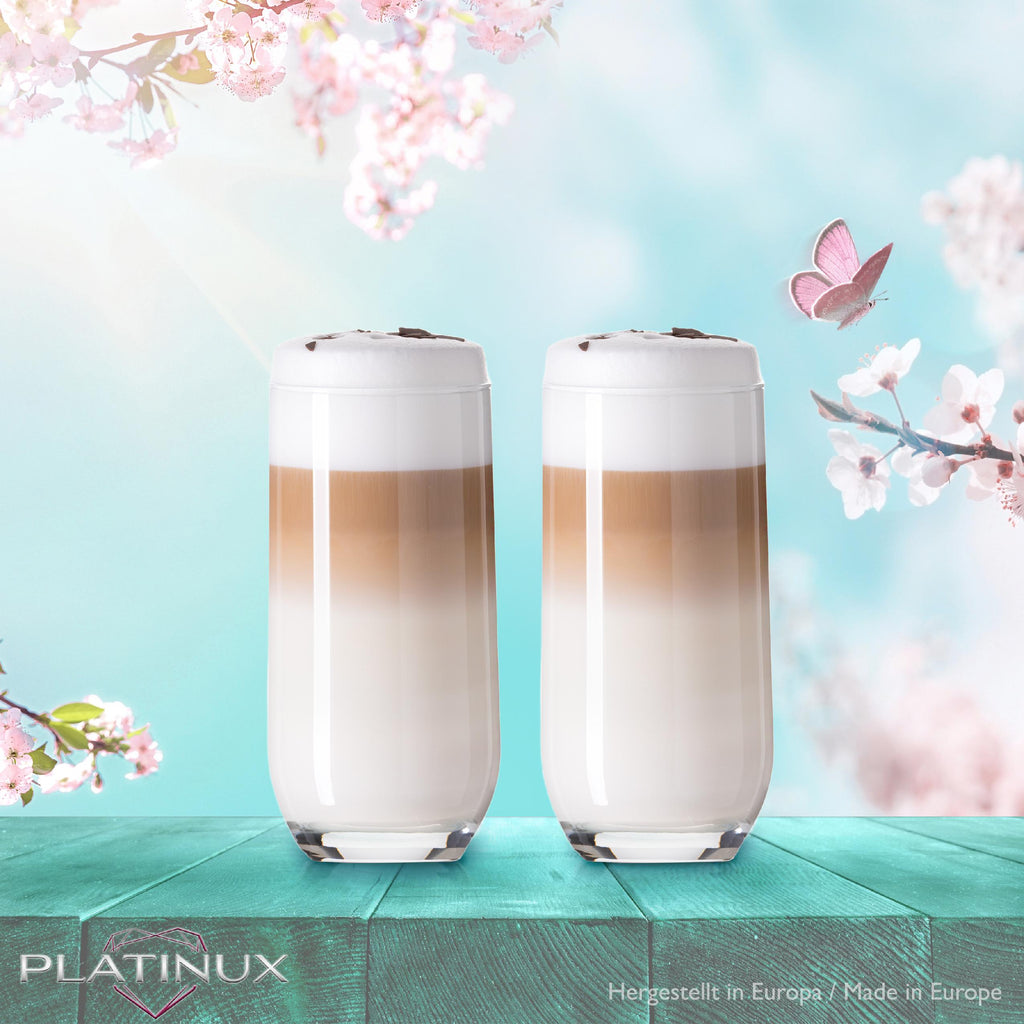 PLATINUX Eleganckie szklanki do picia 360ml (maks. 440ml) Zestaw 6 sztuk Szklanki na wodę Szklanki na sok