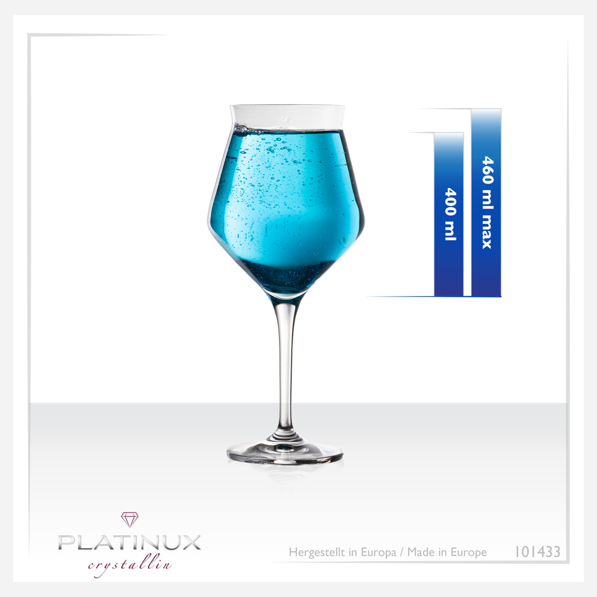 PLATINUX Szklanki do piwa Eleganckie 400ml (max. 460ml) Zestaw 6 szklanek do piwa typu tulipan ze szkła kryształowego