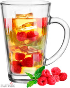 PLATINUX Latte Macchiato Szklanki z uchem, szklane (zestaw 6 sztuk) 270 ml (maks. 350 ml) Szklanki do kawy