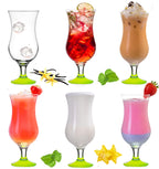 PLATINUX Zestaw 6 szklanek koktajlowych 400 ml (maks. 470 ml) Szklanki do drinków Szklanki barowe Hurricane Duże (zielone)