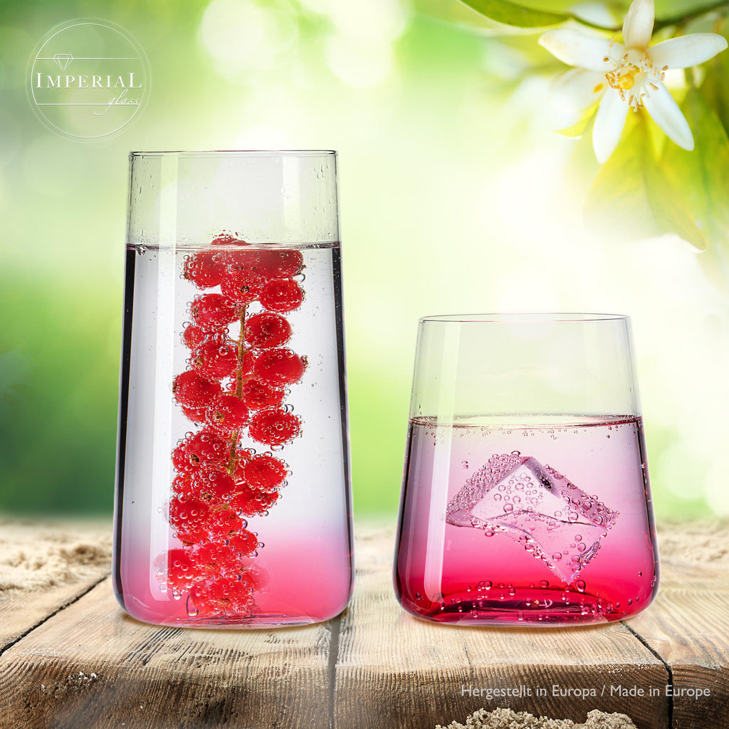 IMPERIAL glass Trinkgläser aus Glas Set 450ml & 550ml 12 Teilig Wassergläser groß