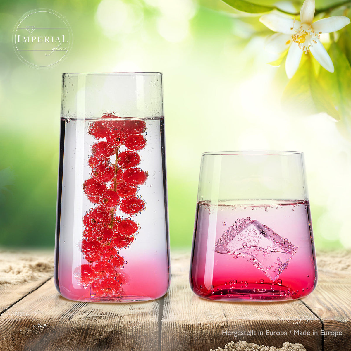 IMPERIAL glass Trinkgläser aus Glas Set 450ml & 550ml 12 Teilig Wassergläser groß