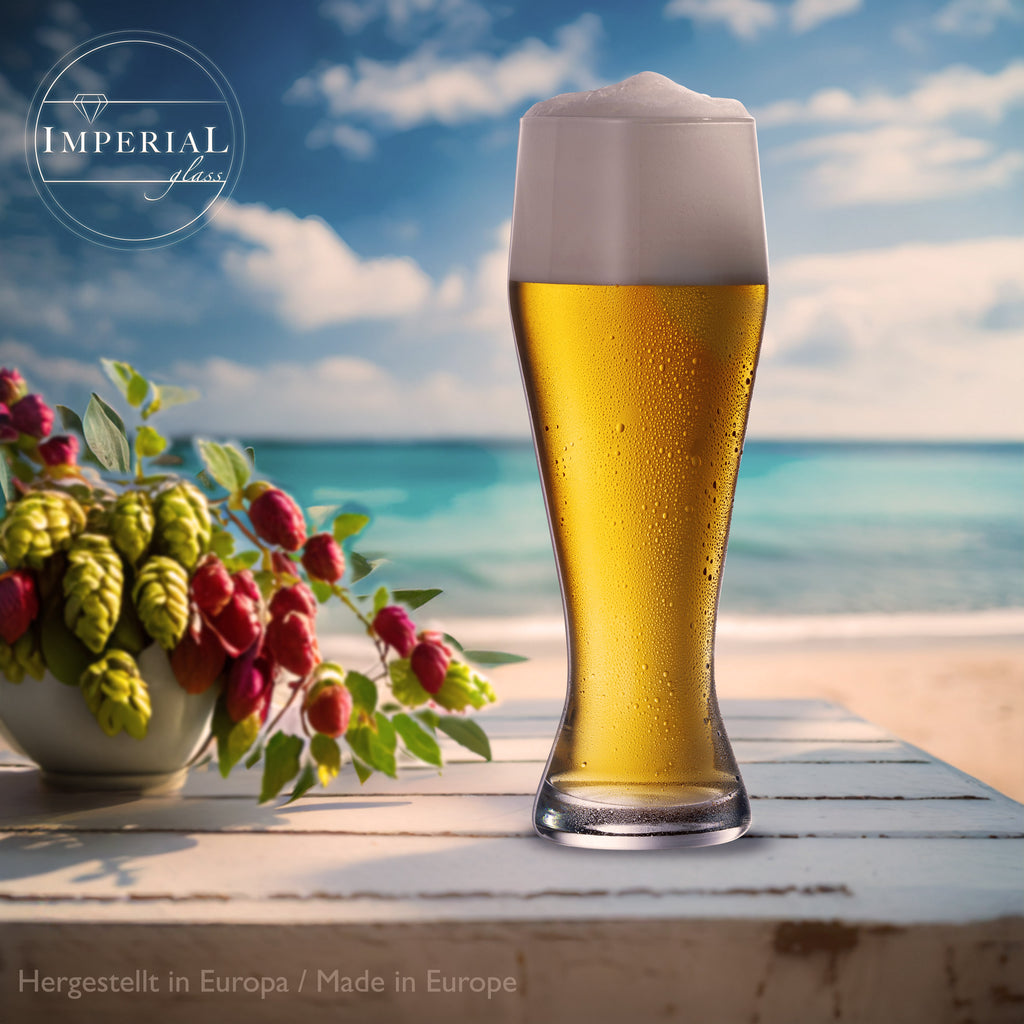 IMPERIAL glass Hohe Weizengläser aus Crystalline Glas Set 6 Stück 500ml (max. 700ml) Spülmaschinenfest