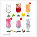 PLATINUX Szklanki koktajlowe z efektem Ombré zielone 400ml (maks. 470ml) Zestaw 6-częściowy Szklanki barowe