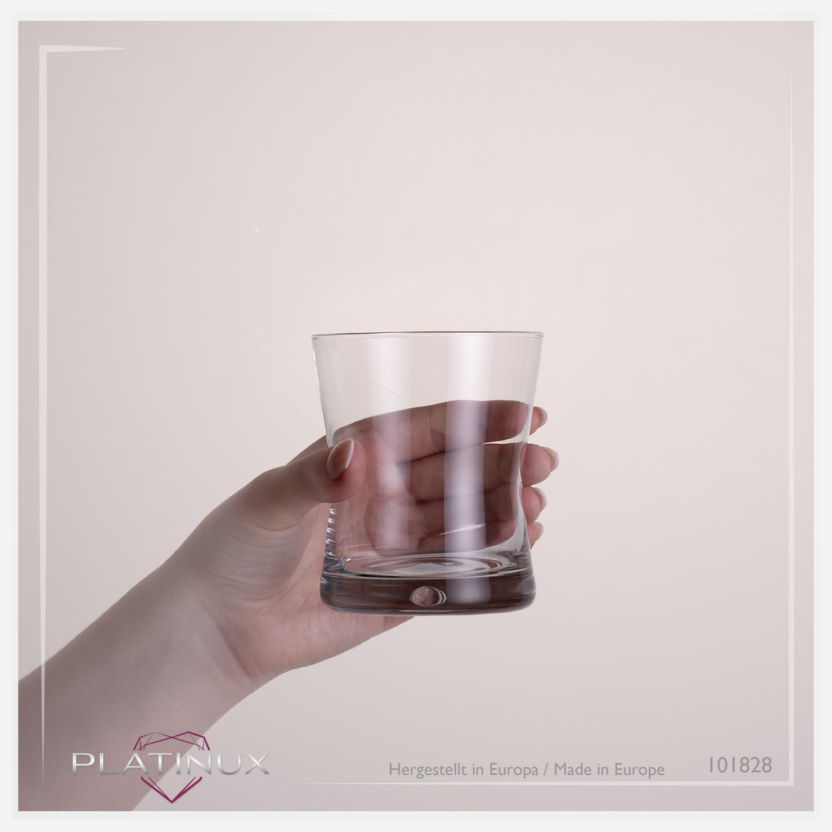 PLATINUX Szklanki do whisky 290ml Kształt X Zestaw 2 sztuki Szklanki do szkockiej ze szkła Seria "CrossLine" Można myć w zmywarce