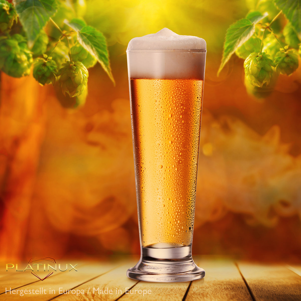 PLATINUX Szklanki do picia, zestaw 6 szklanek do piwa ze szkła 220 ml (maks. 250 ml), szklanki do mrożonej kawy