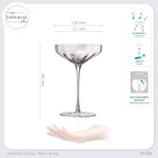 IMPERIAL glass große Sektschalen gewellt 320ml Set 4-Teilig "Cali" Champagnergläser aus Crystalline Glas Handmade
