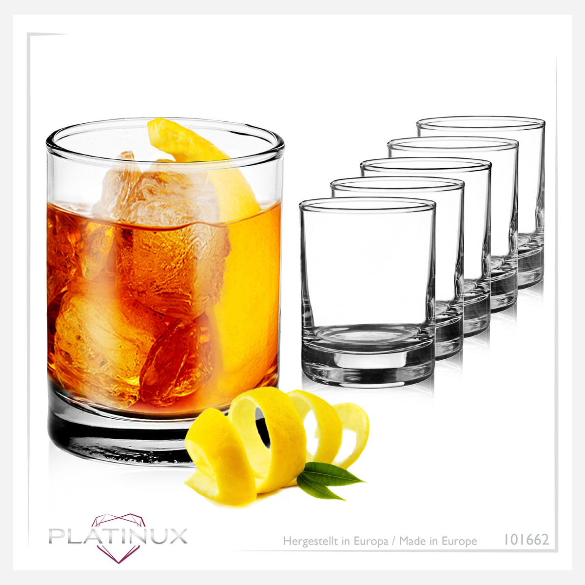 PLATINUX Kieliszki do wódki 50ml (maks. 60ml) Zestaw 6 szklanek kieliszków do tequili kieliszków do wódki 5cl