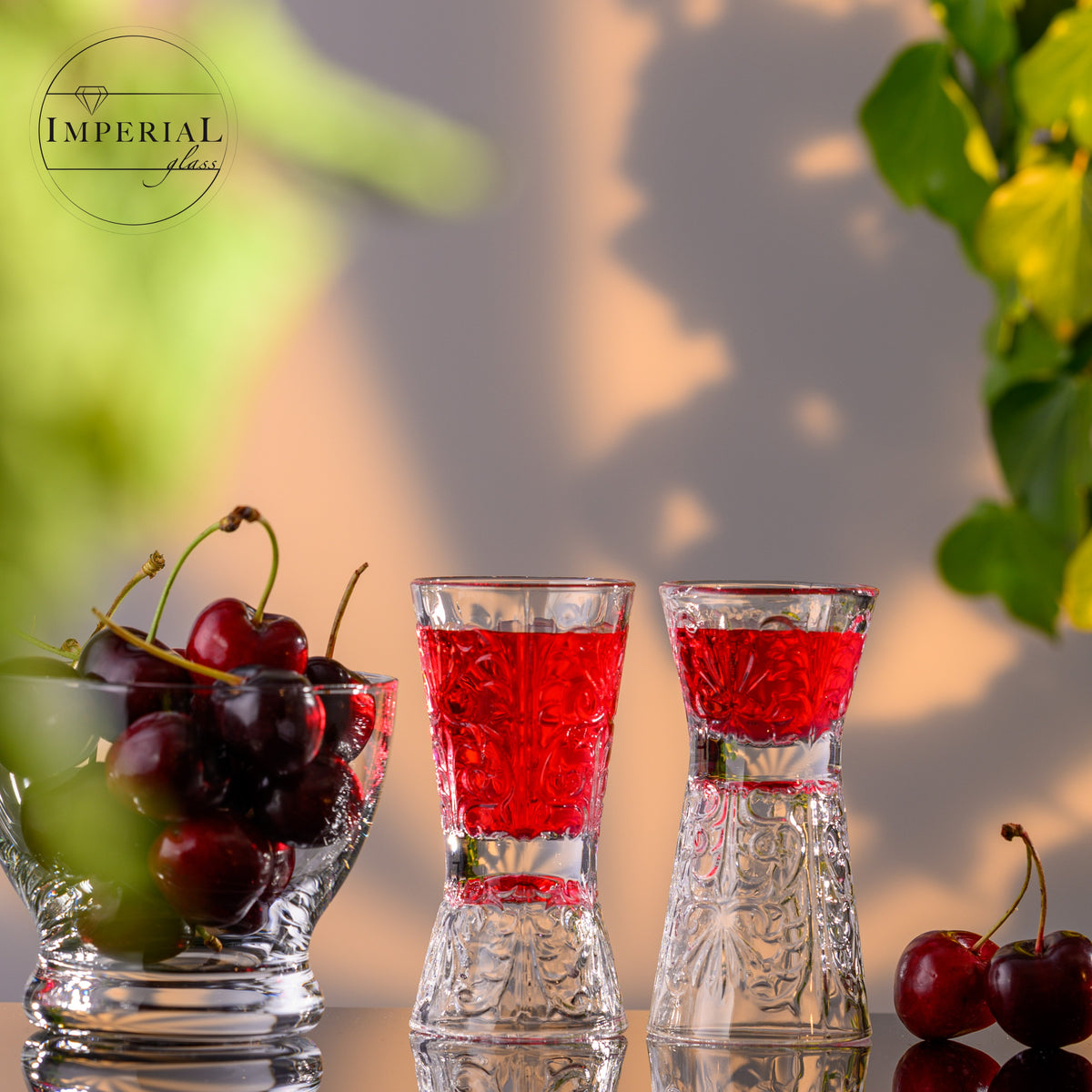 IMPERIAL glass Shotgläser zestaw 6 szklanek z kryształowego szkła - odwracalne kieliszki do shota 30ml/60ml, kieliszki do shota Tiki z reliefem, kieliszki do wódki nadające się do mycia w zmywarce