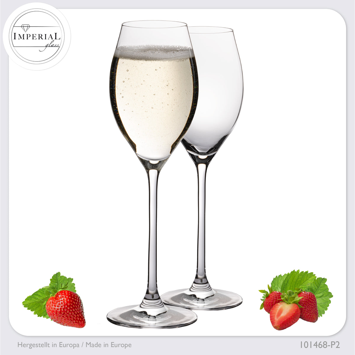 IMPERIAL glass Proseccogläser 230ml (max. 290ml) Set 2-Teilig "Havanna" Sektgläser aus Crystalline Glas Spülmaschinenfest