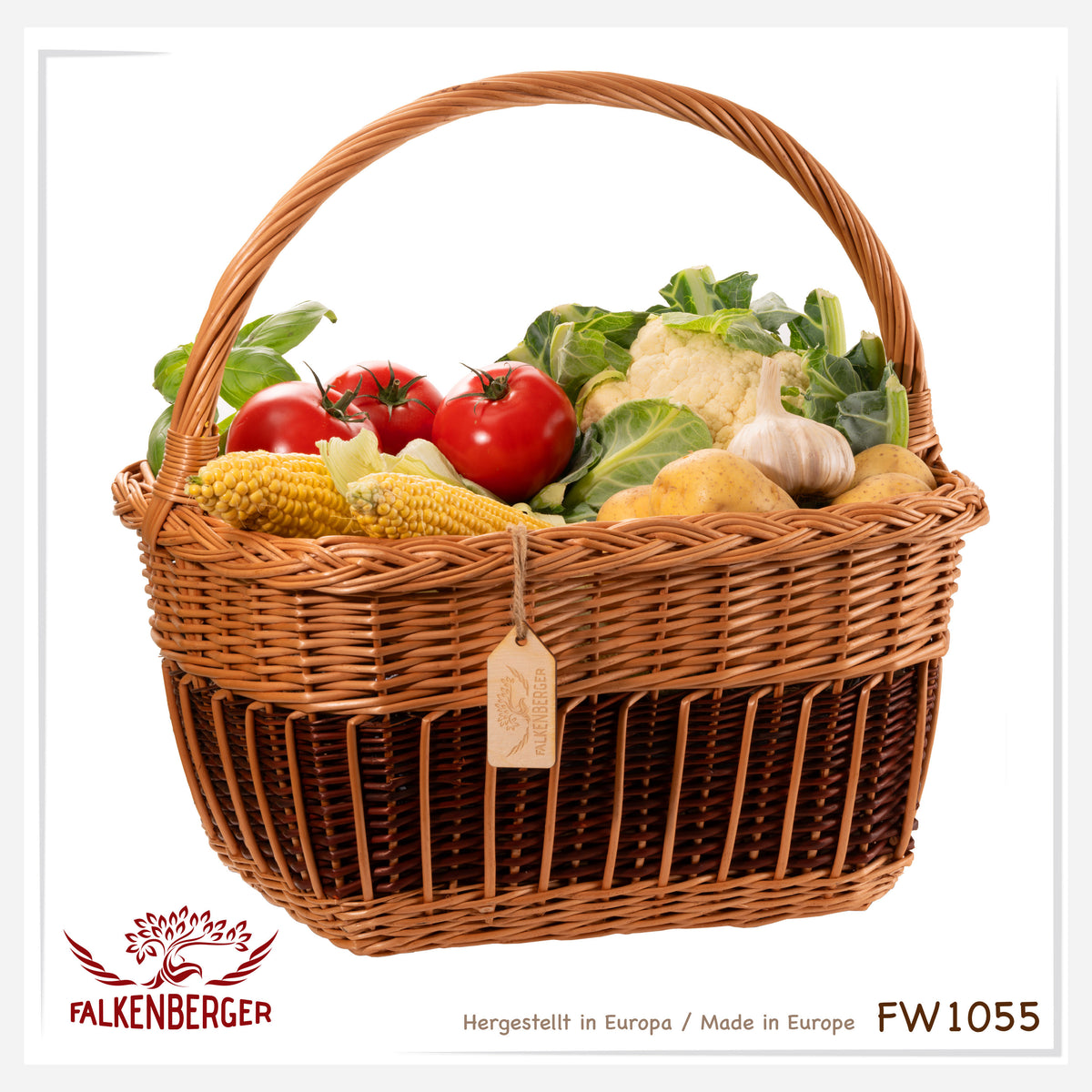 FALKENBERGER Kosz wiklinowy 42x28x21cm "Lara" Koszyk na zakupy z wikliny Rękodzieło