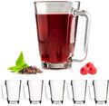 PLATINUX Szklanki do herbaty ze szkła z uchem Szklanki do kawy 220ml (maks. 280ml) Zestaw 6-częściowy
