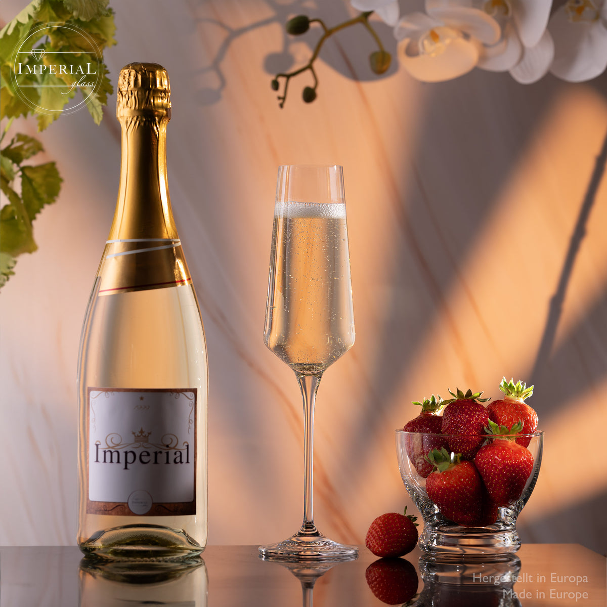 IMPERIAL glass Sektkelche 220ml Serie "Athen" Set 2-Teilig Sektgläser aus Crystalline Glas