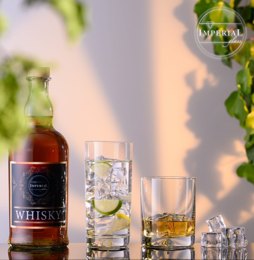 IMPERIAL glass Zestaw szklanek 12-częściowy – Szklanki do wody i soków 420ml i 360ml – Bezołowiowe szkło krystaliczne, można myć w zmywarce – wysokie i niskie szklanki