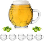 PLATINUX Szklanka do piwa z uchem Szklanka piłkarska 350ml (maks. 420ml) ze szkła Zestaw 2-częściowy Szklanki do piwa Kufel do piwa