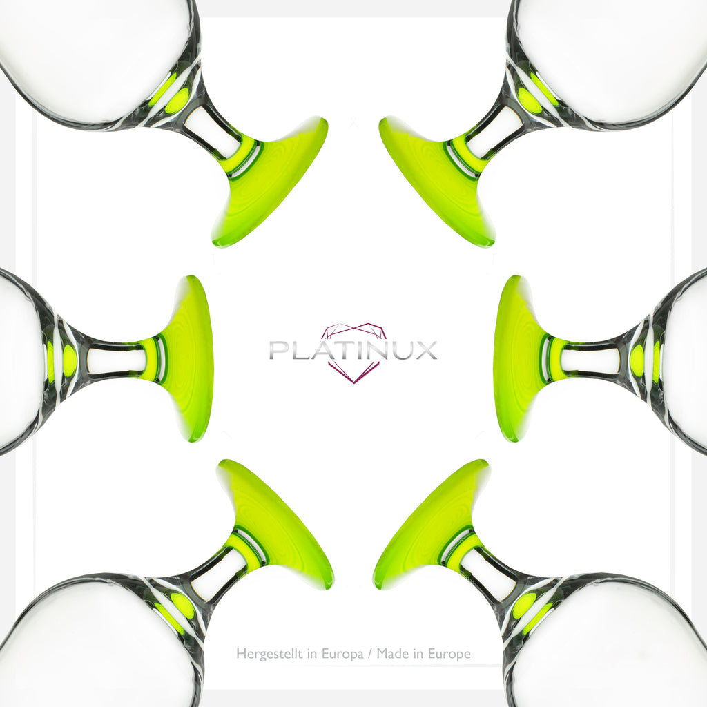 PLATINUX Zestaw 6 szklanek koktajlowych 400 ml (maks. 470 ml) Szklanki do drinków Szklanki barowe Hurricane Duże (zielone)