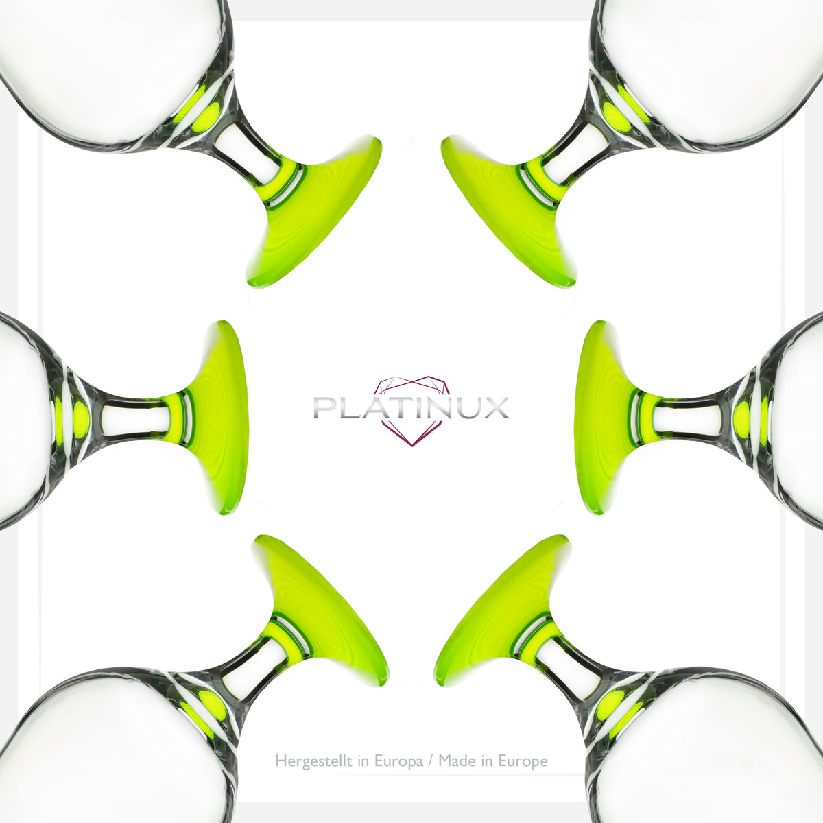 PLATINUX Zestaw 6 szklanek koktajlowych 400 ml (maks. 470 ml) Szklanki do drinków Szklanki barowe Hurricane Duże (zielone)