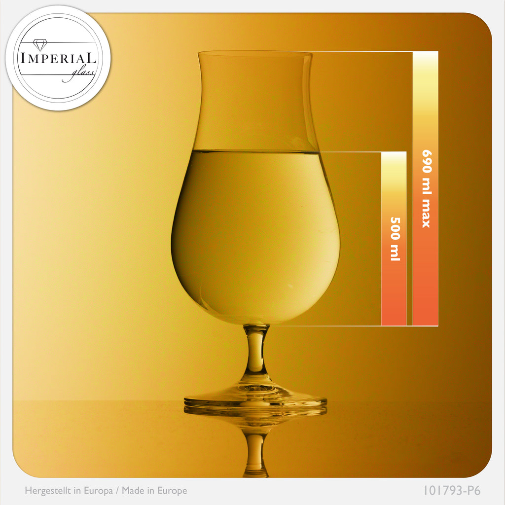 IMPERIAL glass Pilsgläser 500ml (max. 690ml) aus Crystalline Glas Set 6-Teilig