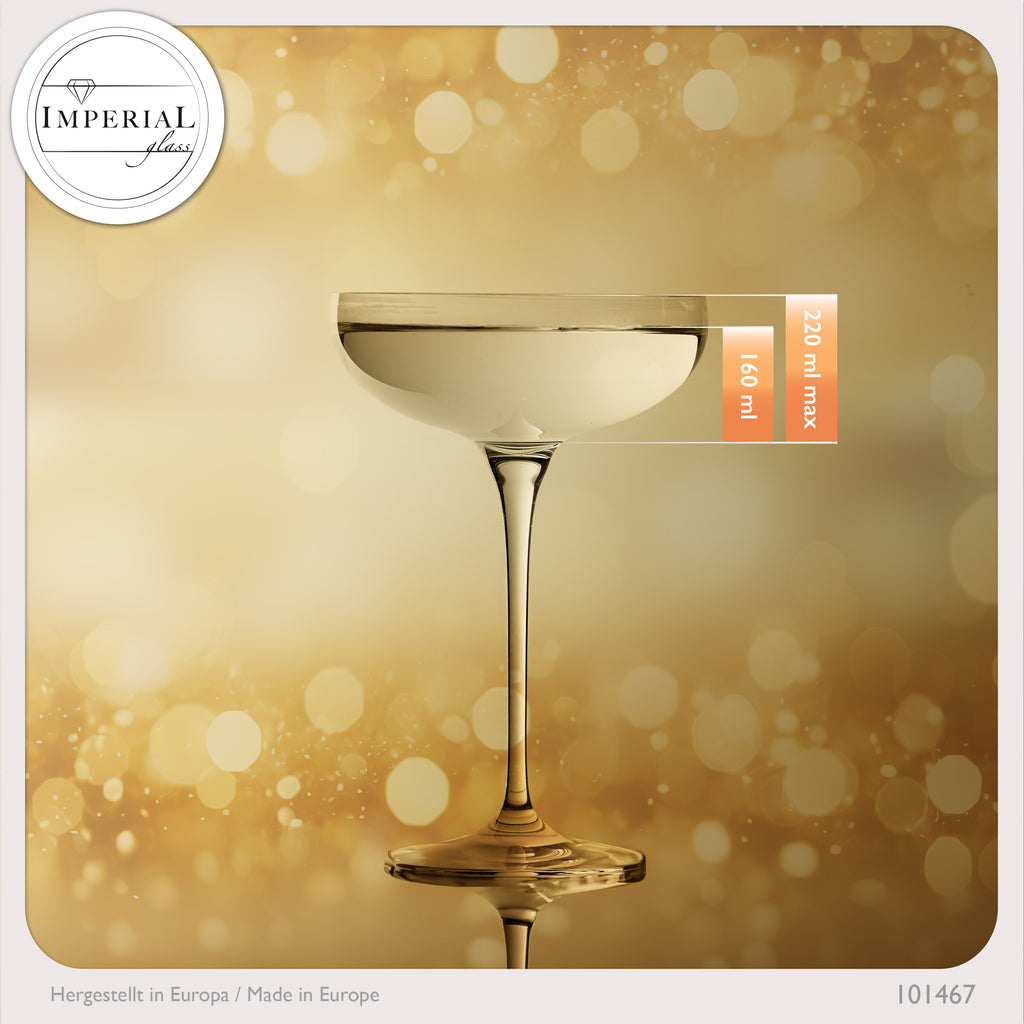 IMPERIAL glass Sektschalen 220ml "Havanna" Champagnergläser Set 2-Teilig Sektgläser aus Crystalline Glas