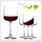 IMPERIAL glass Eckige Weingläser 380ml Set 4-Teilig "Rio" Rotweingläser aus Crystalline Glas