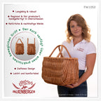FALKENBERGER Torba koszykowa „Clara” 41x20x27cm ręcznie robiona torba wiklinowa z uchwytami