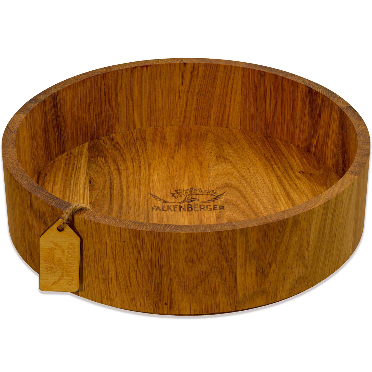 FALKENBERGER Holzschalen 3er Set Eiche massiv 22,5/27,5/32,5 cm Handgefertigt